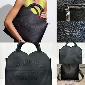 Tiffany & Co. Black Textured Leather Tote